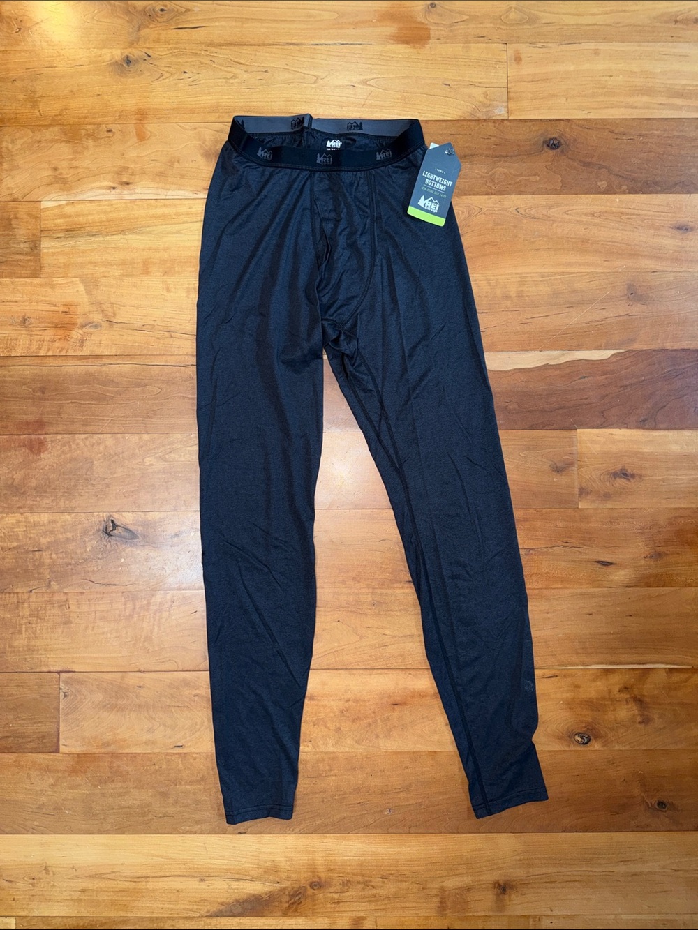 REI Men's Black Lightweight Base Layer Bottoms - Medium Tall - NWT